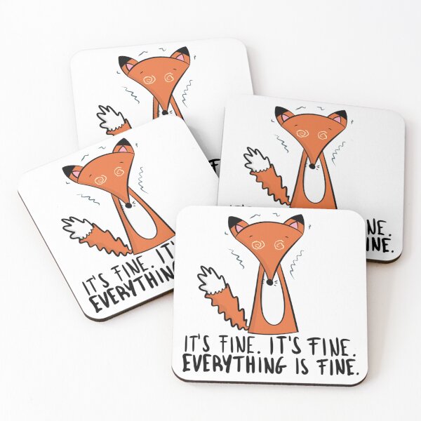Item preview, Funny Anxious Fox Everything Is Fine Meme designed and sold by DesignFreakArt.