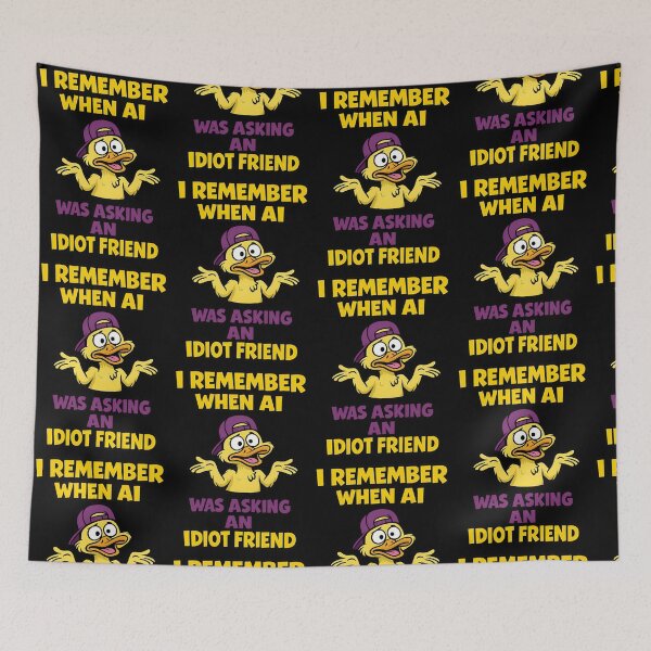 Item preview, I Remember When AI Was Asking An Idiot Friend Funny Duck Humor Design designed and sold by TeeTimeTreasure.