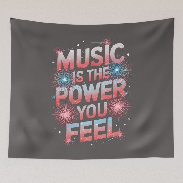 Item preview, Music Is the Power You Feel – Neon Music Quote designed and sold by Art-Arcade6.