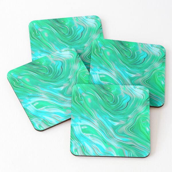 Item preview, Emerald Liquid Marble Abstract Design designed and sold by SideKickCreates.