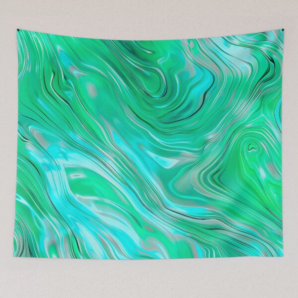 Item preview, Emerald Liquid Marble Abstract Design designed and sold by SideKickCreates.
