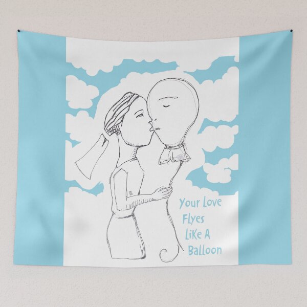 Item preview, Your Love Flies Like A Balloon (Original Ink Drawing by ACCI) designed and sold by VanyssaGraphics.