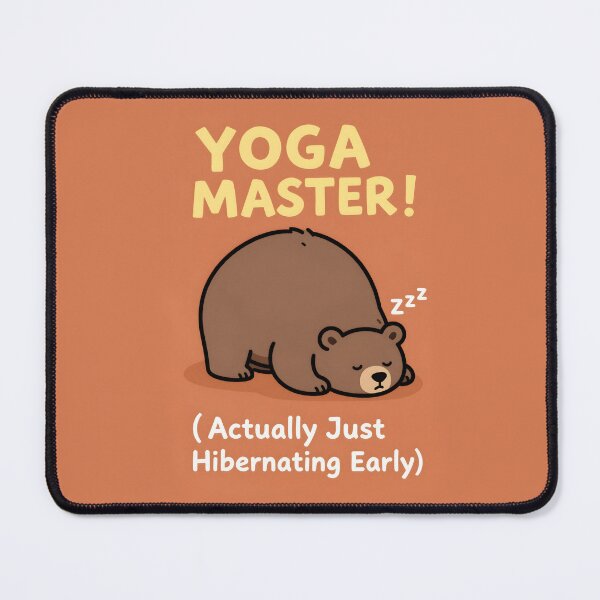 Item preview, Lazy Hibernating Bear Yoga Master Illustration designed and sold by NEOCHRONOS.