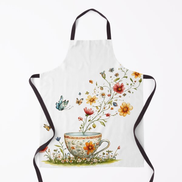 Item preview, Floral Teacup with Butterflies - Whimsical Romantic Floral Art Print designed and sold by DesignArtist.ia.