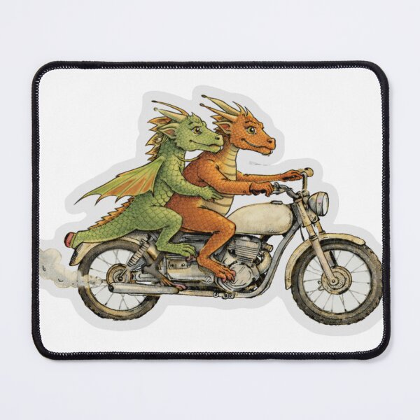 Item preview, Cute Dragons Riding Motorcycle Sticker designed and sold by MiteiArt.
