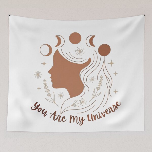 Item preview, White Celestial Mother Earth Silhouette You Are My Universe Moon Harmony Nature Environment designed and sold by VISO-art.