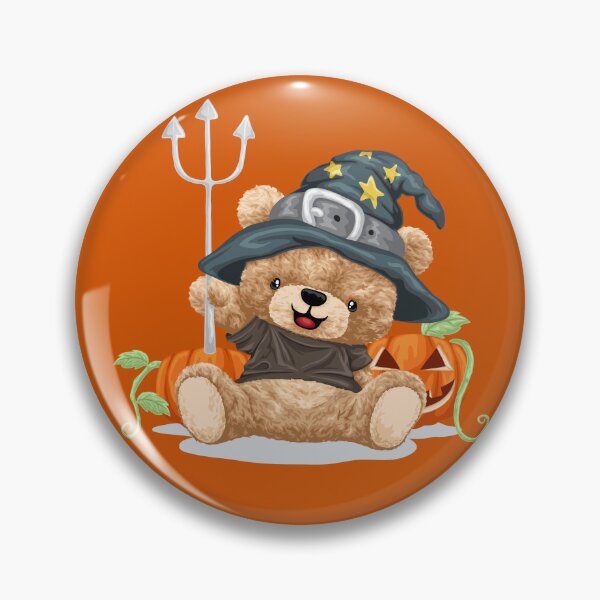 Item preview, Halloween Teddy Bear With Pumpkin And Trident designed and sold by Bhonard 21.