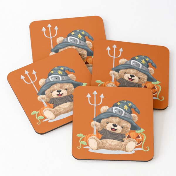 Item preview, Halloween Teddy Bear With Pumpkin And Trident designed and sold by Bhonard 21.