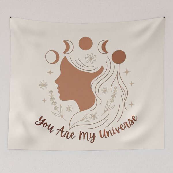 Item preview, Beige Cream Celestial Mother Earth Silhouette You Are My Universe Moon Harmony Nature Environment designed and sold by VISO-art.