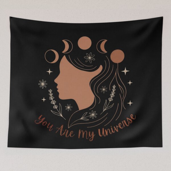 Item preview, Black Celestial Mother Earth Silhouette You Are My Universe Moon Harmony Nature Environment designed and sold by VISO-art.
