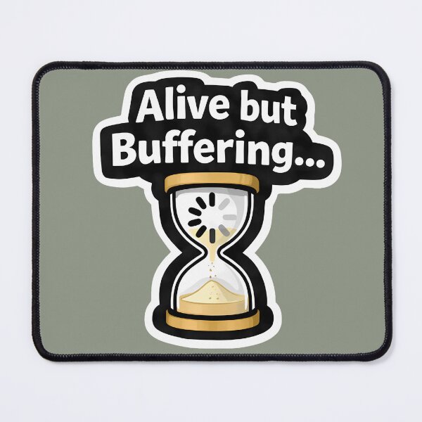 Item preview, Alive but Buffering Funny Sticker | Relatable Gen Z Meme Aesthetic designed and sold by LYZ7VANI.