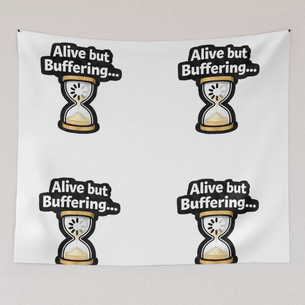 Item preview, Alive but Buffering Funny Sticker | Relatable Gen Z Meme Aesthetic designed and sold by LYZ7VANI.