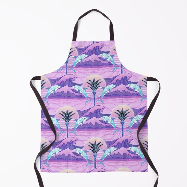 Item preview, Retrowave Seascape Pattern in Pink and Purple Tones with Glitch Overlay designed and sold by Doodle Finch Designs.