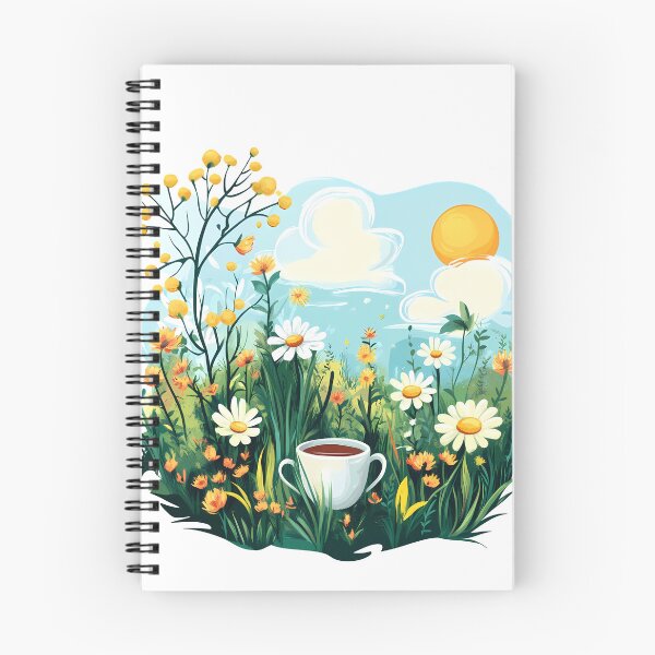 Item preview, Sunny Daisy Meadow with Teacup - Cheerful Spring Floral Art Print designed and sold by DesignArtist.ia.
