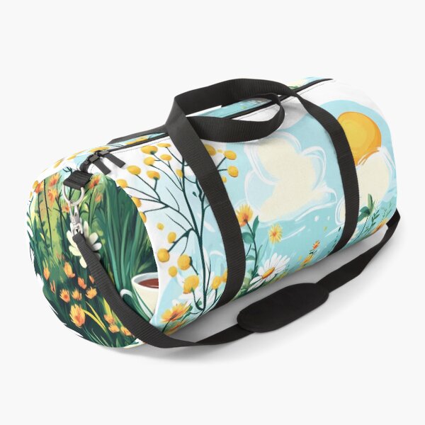 Item preview, Sunny Daisy Meadow with Teacup - Cheerful Spring Floral Art Print designed and sold by DesignArtist.ia.
