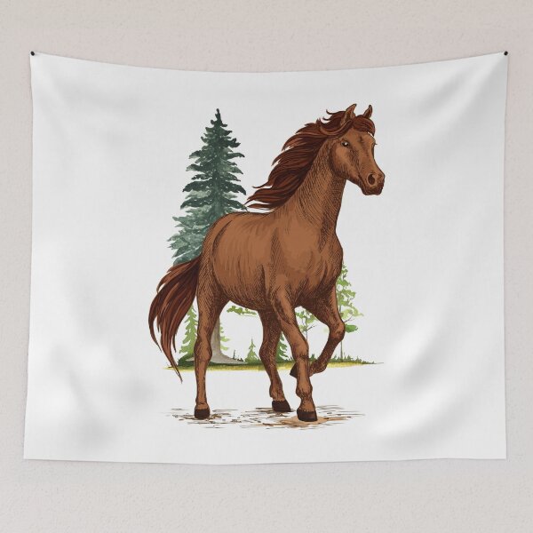 Item preview, Vintage Horse Illustration Forest Nature designed and sold by yuki-hana.