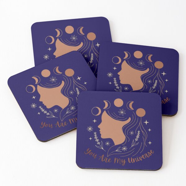 Item preview, Deep Blue Celestial Mother Earth Silhouette You Are My Universe Moon Harmony Nature Environment designed and sold by VISO-art.