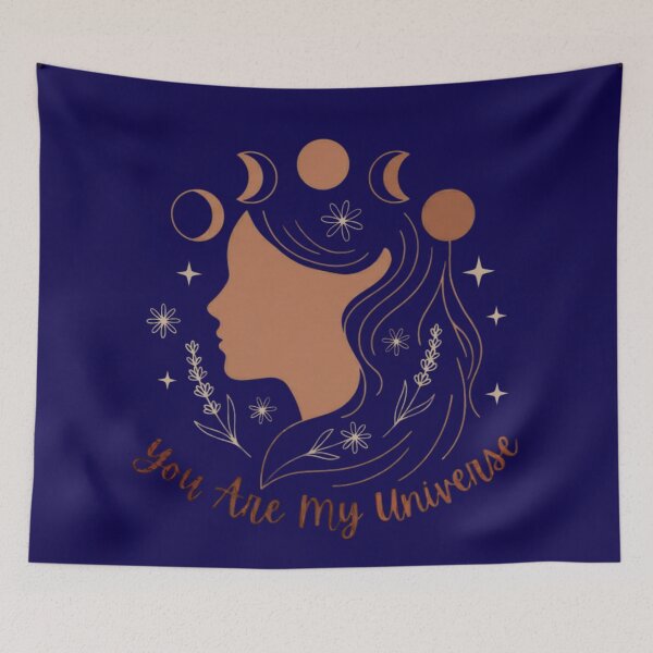 Item preview, Deep Blue Celestial Mother Earth Silhouette You Are My Universe Moon Harmony Nature Environment designed and sold by VISO-art.