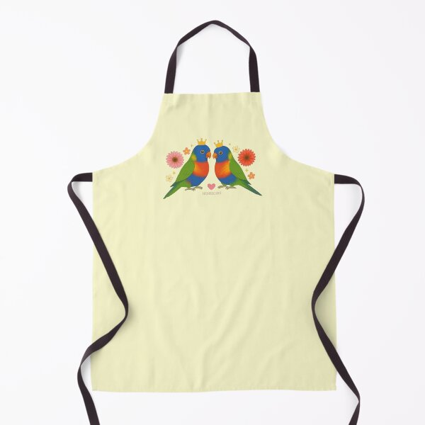 Item preview, Colorful Rainbow Lorikeets with Flowers and Hearts - Solid Cream designed and sold by HIMEKARI.