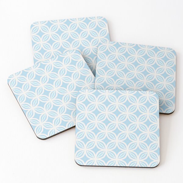Item preview, Blue White Geometric Star Medallion Tile Pattern designed and sold by Vileprint.