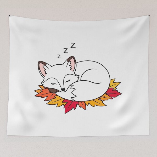 Item preview, Cute Sleeping Fox – Cozy Autumn Leaves Animal Aesthetic Tee designed and sold by Pollock.