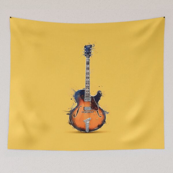 Item preview, semi hollow Jazz guitar painting artwork designed and sold by gut2000.