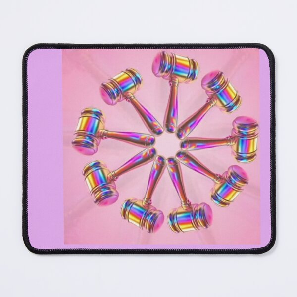 Item preview, Holographic Rainbow Gavel Circle Pattern – Trendy Iridescent Law Judge Art Print for Lawyers & Justice Lovers designed and sold by zohocreations.