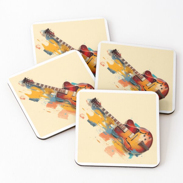 Item preview, semi hollow Jazz guitar painting artwork designed and sold by gut2000.