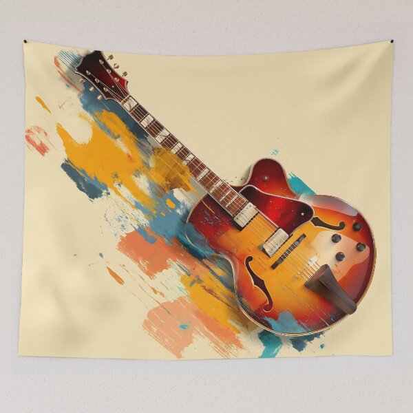 Item preview, semi hollow Jazz guitar painting artwork designed and sold by gut2000.