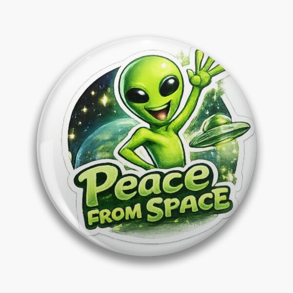 Item preview, Peace From Space Cute Alien Sticker designed and sold by Artbysarmina.
