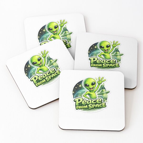 Item preview, Peace From Space Cute Alien Sticker designed and sold by Artbysarmina.