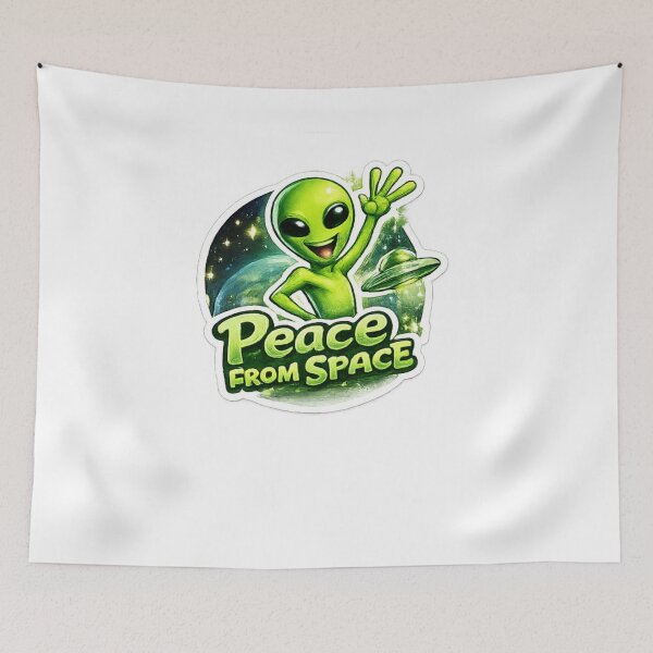 Item preview, Peace From Space Cute Alien Sticker designed and sold by Artbysarmina.