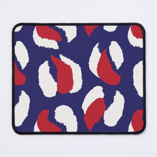Item preview, Abstract Red White and Navy Blue Leopard Print Pattern designed and sold by Artsy Corner.