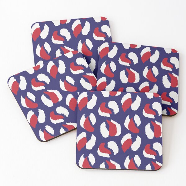 Item preview, Abstract Red White and Navy Blue Leopard Print Pattern designed and sold by Artsy Corner.