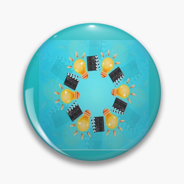 Item preview, Creative Lightbulb & Clapperboard Circle Pattern – Bright Idea Film Production Art Print for Filmmakers & Innovators designed and sold by zohocreations.