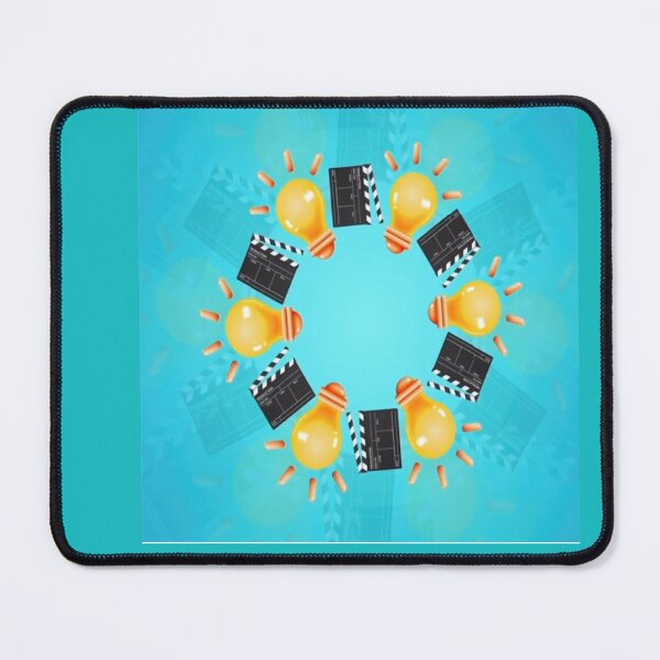 Item preview, Creative Lightbulb & Clapperboard Circle Pattern – Bright Idea Film Production Art Print for Filmmakers & Innovators designed and sold by zohocreations.