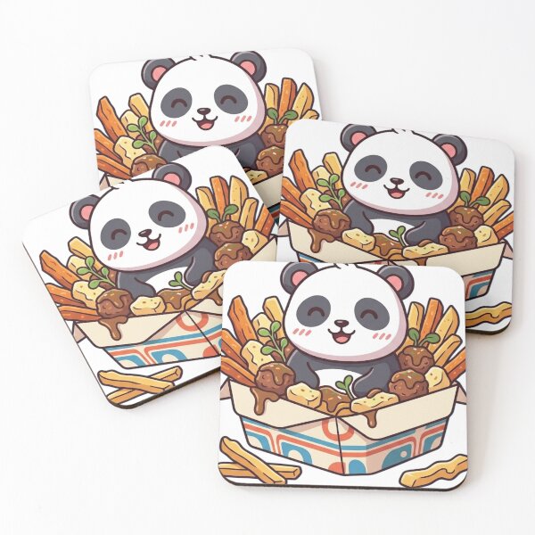 Item preview, Cute Panda Fast Food Lover – Kawaii Fries & Snack Box Cartoon Design designed and sold by snaperos.