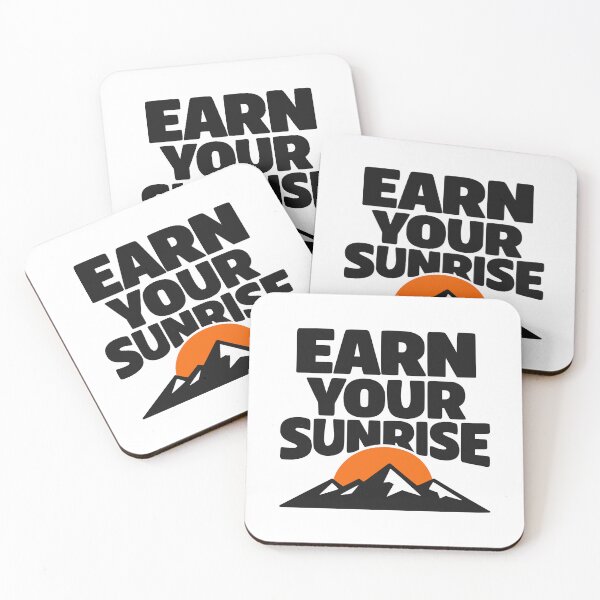 Item preview, Earn Your Sunrise Minimalist Mountain Motivation designed and sold by FunFitLife Studio.