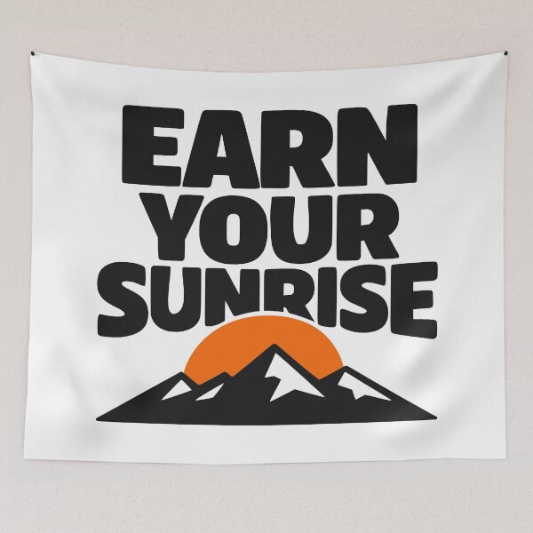 Item preview, Earn Your Sunrise Minimalist Mountain Motivation designed and sold by FunFitLife Studio.