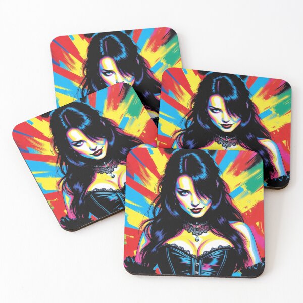 Item preview, Sassy Goth Woman Pop Art. Colorful Portrait, Bring Your Sassy Retro Vibe... designed and sold by Moonrock Design.