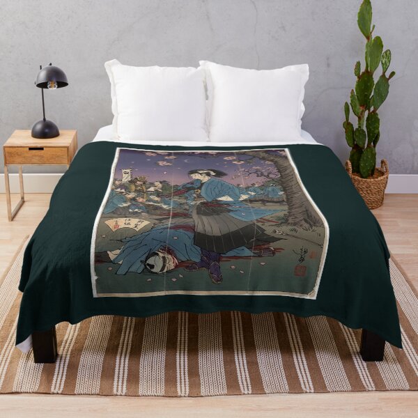 Item preview, Lone Samurai Cherry Blossom Duel Ukiyo-e Art designed and sold by LYZ7VANI.