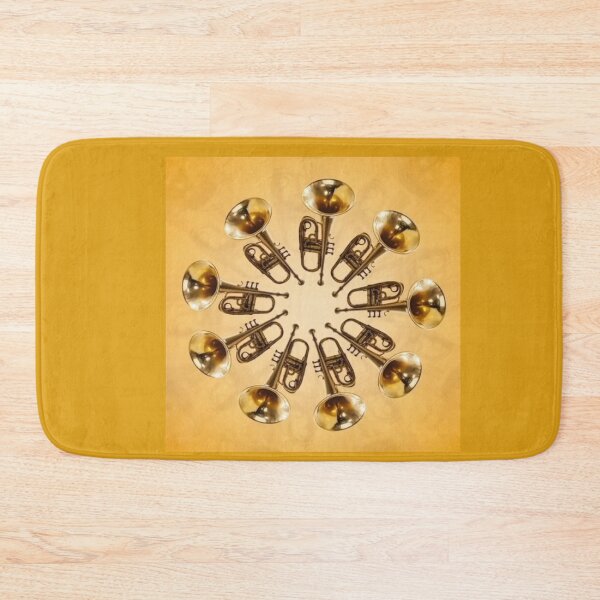 Item preview, Golden Trumpet Circle Sunburst – Vintage Brass Horn Jazz Music Orchestra Mandala Art designed and sold by zohocreations.