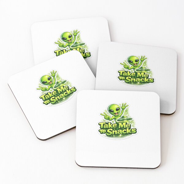 Item preview, Cute Alien Take Me To Snacks Funny UFO Cartoon Design designed and sold by Artbysarmina.