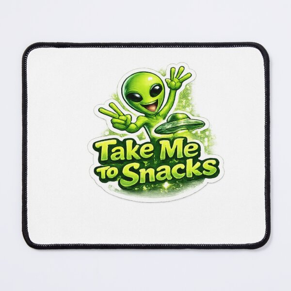 Item preview, Cute Alien Take Me To Snacks Funny UFO Cartoon Design designed and sold by Artbysarmina.