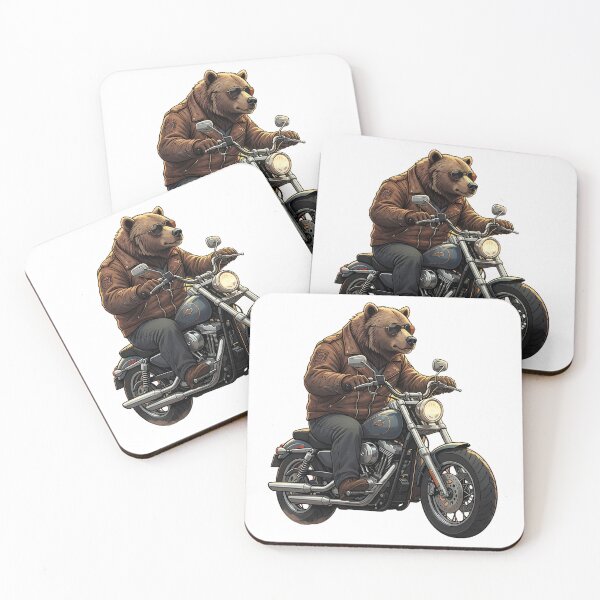 Item preview, Grizzly Bear Riding Classic Motorcycle Graphic designed and sold by ASMAR B.