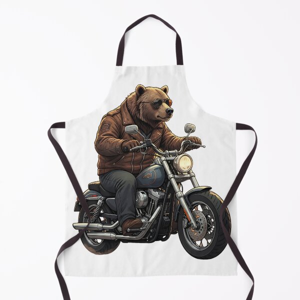 Item preview, Grizzly Bear Riding Classic Motorcycle Graphic designed and sold by ASMAR B.