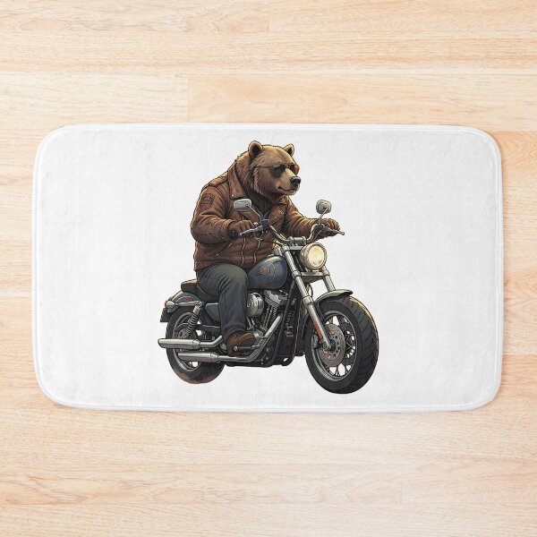 Item preview, Grizzly Bear Riding Classic Motorcycle Graphic designed and sold by ASMAR B.