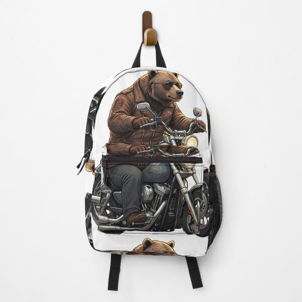 Item preview, Grizzly Bear Riding Classic Motorcycle Graphic designed and sold by ASMAR B.