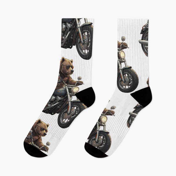 Item preview, Grizzly Bear Riding Classic Motorcycle Graphic designed and sold by ASMAR B.