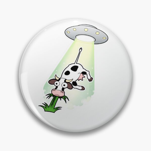 Item preview, Funny Alien Cow Abduction Sticker – UFO Meme Cartoon, Cute Weird Aesthetic Decal designed and sold by LYZ7VANI.